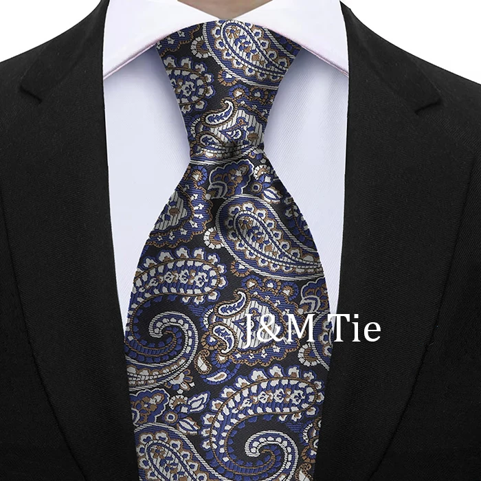 Luxury 7CM Floral Paisley Necktie Green Blue Ties For Man Groom Groomsman Jacquard Woven Ascot Formal Business Party Accessories