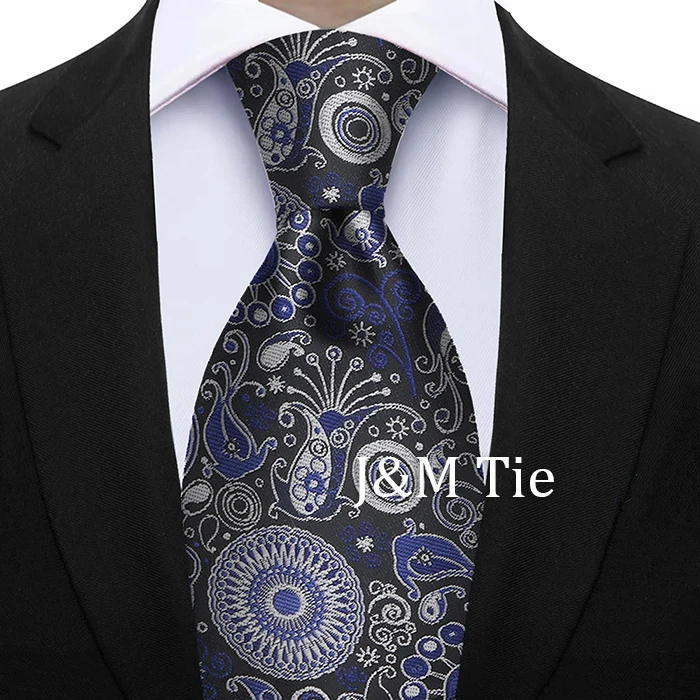Luxury 7CM Floral Paisley Necktie Green Blue Ties For Man Groom Groomsman Jacquard Woven Ascot Formal Business Party Accessories