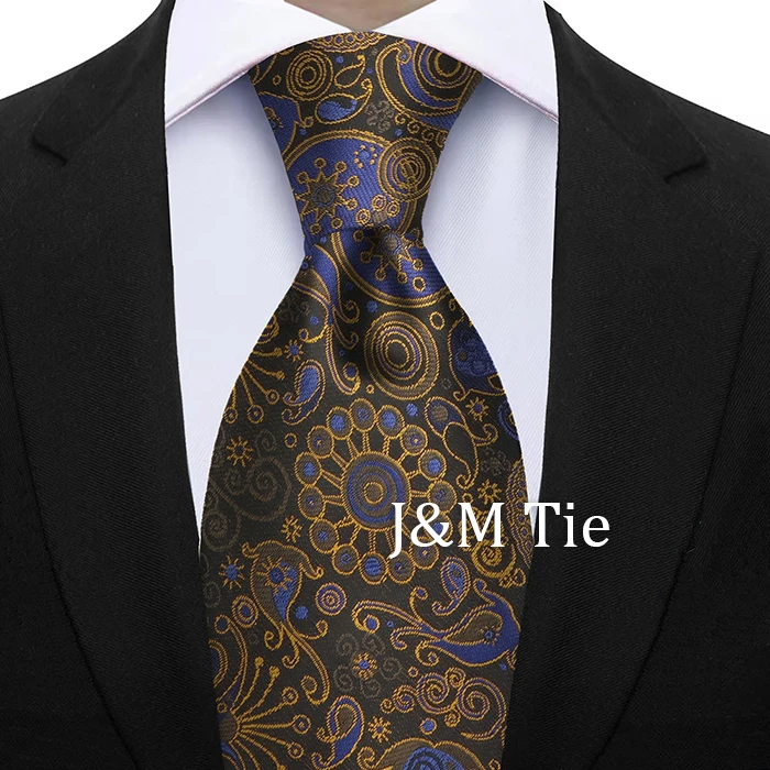 Luxury 7CM Floral Paisley Necktie Green Blue Ties For Man Groom Groomsman Jacquard Woven Ascot Formal Business Party Accessories
