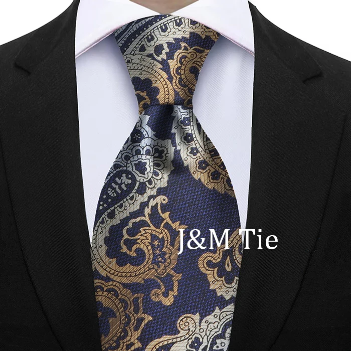 Luxury 7CM Floral Paisley Necktie Green Blue Ties For Man Groom Groomsman Jacquard Woven Ascot Formal Business Party Accessories