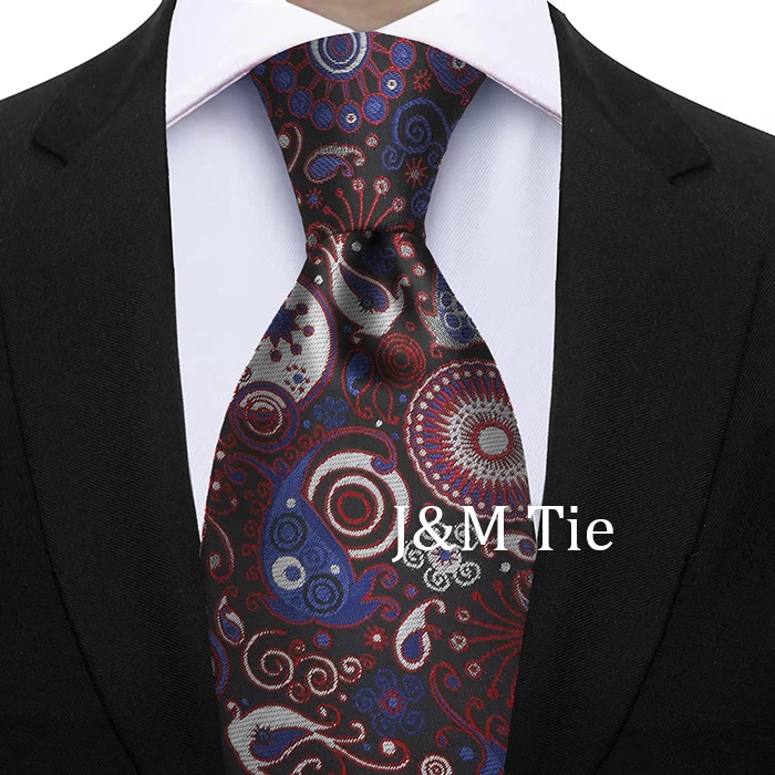 Luxury 7CM Floral Paisley Necktie Green Blue Ties For Man Groom Groomsman Jacquard Woven Ascot Formal Business Party Accessories