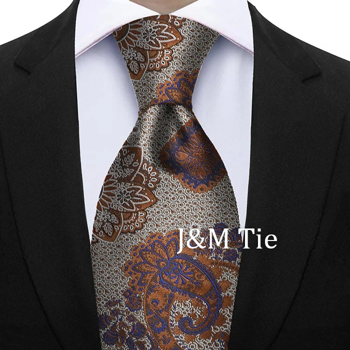 Luxury 7CM Floral Paisley Necktie Green Blue Ties For Man Groom Groomsman Jacquard Woven Ascot Formal Business Party Accessories
