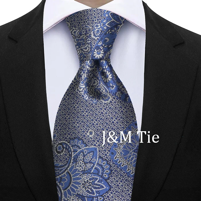 Luxury 7CM Floral Paisley Necktie Green Blue Ties For Man Groom Groomsman Jacquard Woven Ascot Formal Business Party Accessories