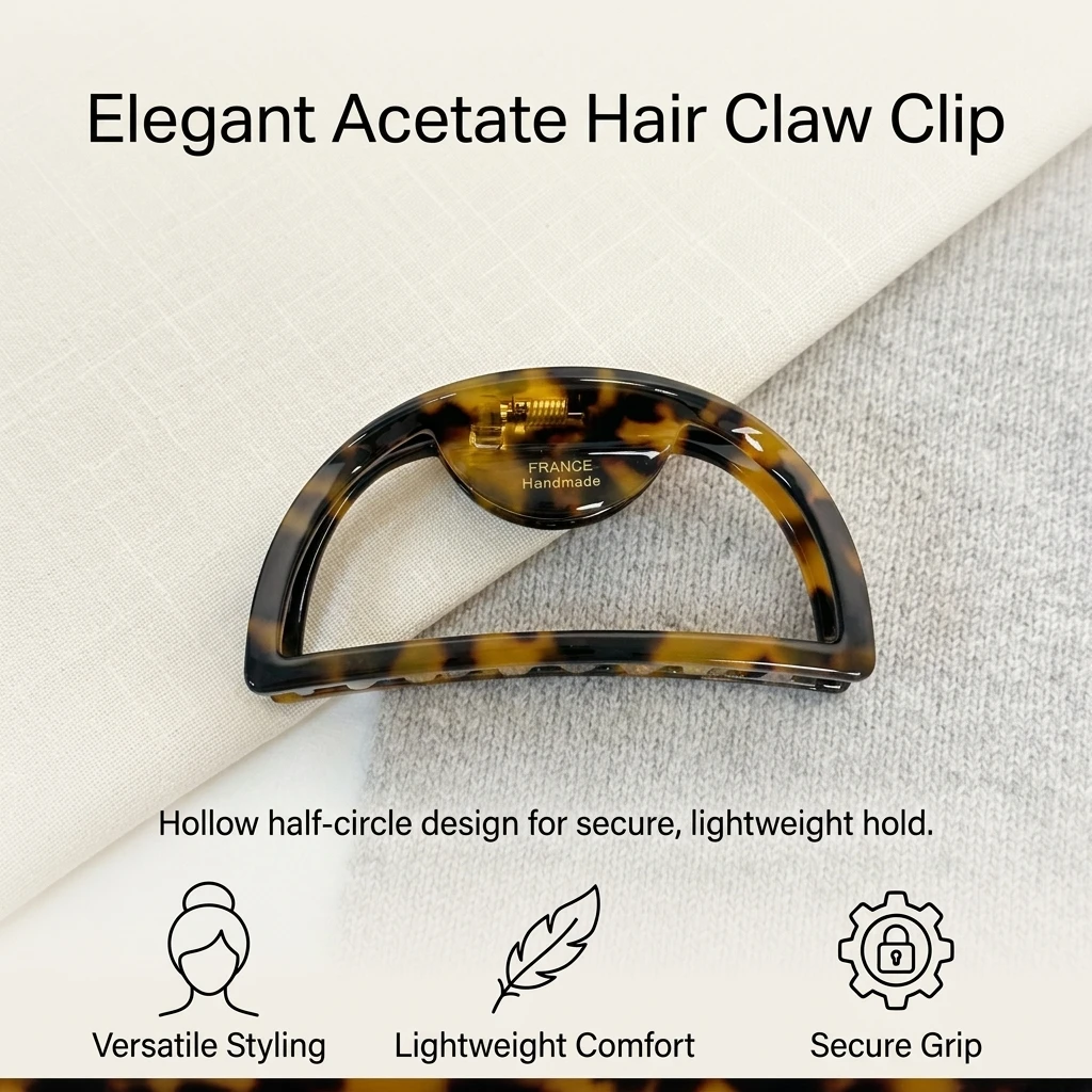 Women's Hair Claw Clips European And American Hair Accessories Hollow Hair Claw Clip Acetic Acid Grip Large Meatball Hair Claw