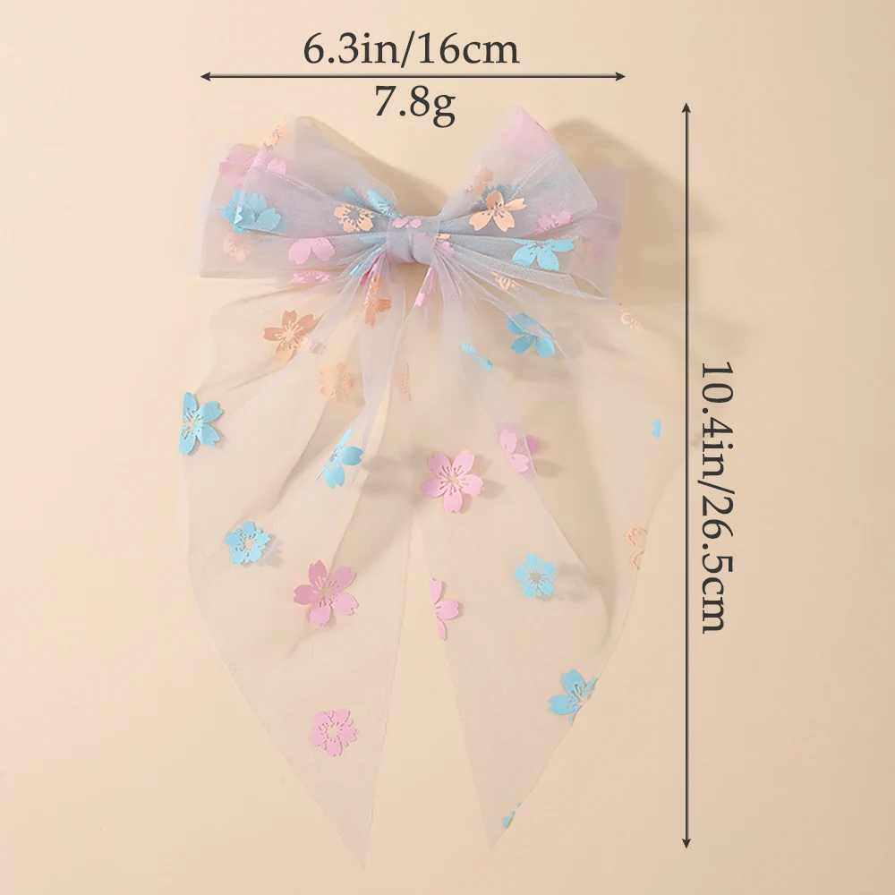 BABY BOWS 1Pcs Big Bowknot Yarn Hair Clip for Women Girls Elegant Polka Dot Hairgripes 6x11inch Ponytail Holder Headwear Clips