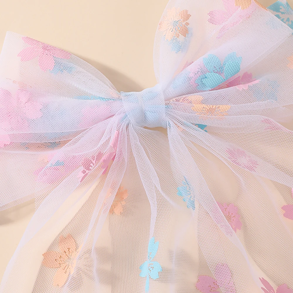 BABY BOWS 1Pcs Big Bowknot Yarn Hair Clip for Women Girls Elegant Polka Dot Hairgripes 6x11inch Ponytail Holder Headwear Clips