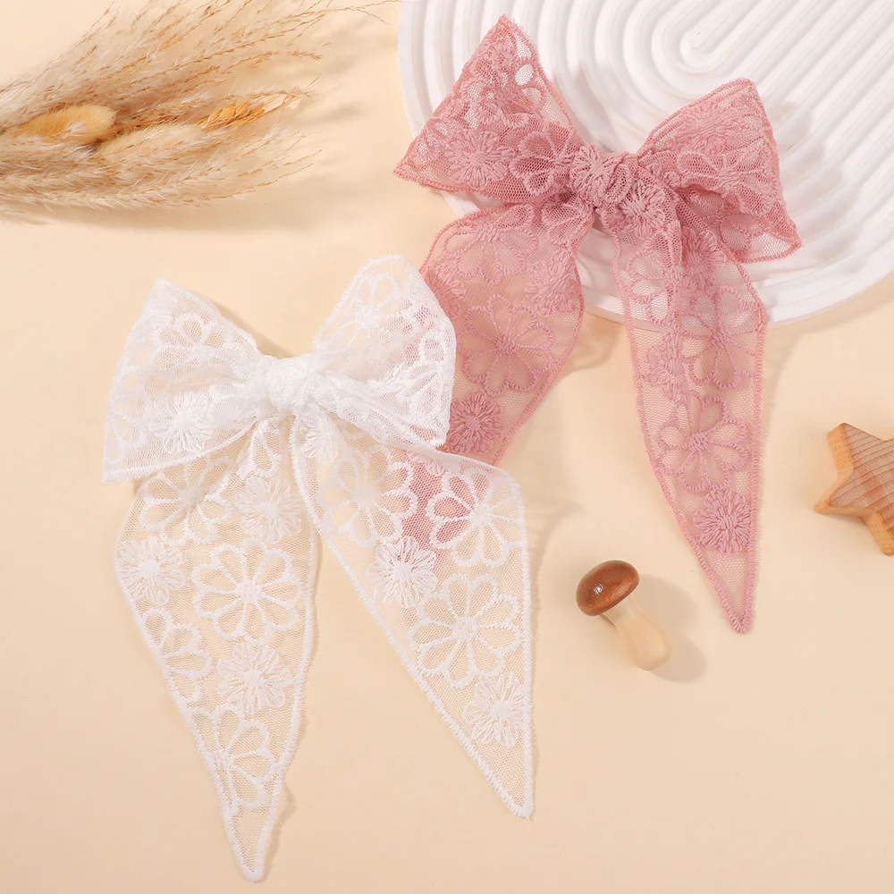 BABY BOWS 1Pcs Big Bowknot Yarn Hair Clip for Women Girls Elegant Polka Dot Hairgripes 6x11inch Ponytail Holder Headwear Clips