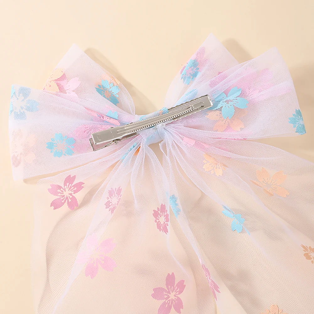 BABY BOWS 1Pcs Big Bowknot Yarn Hair Clip for Women Girls Elegant Polka Dot Hairgripes 6x11inch Ponytail Holder Headwear Clips