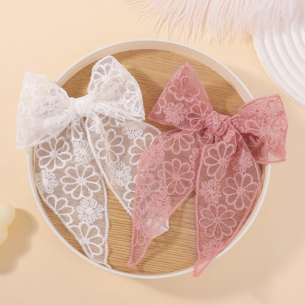 BABY BOWS 1Pcs Big Bowknot Yarn Hair Clip for Women Girls Elegant Polka Dot Hairgripes 6x11inch Ponytail Holder Headwear Clips