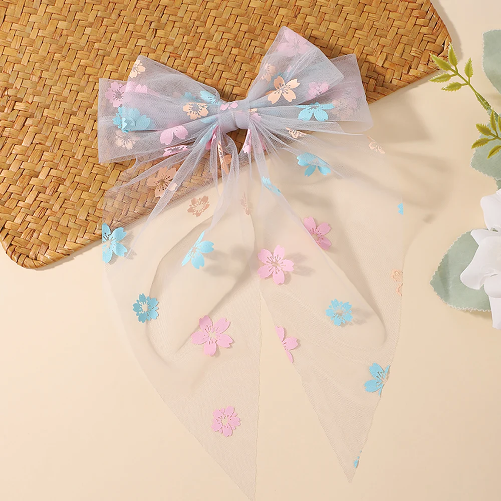 BABY BOWS 1Pcs Big Bowknot Yarn Hair Clip for Women Girls Elegant Polka Dot Hairgripes 6x11inch Ponytail Holder Headwear Clips