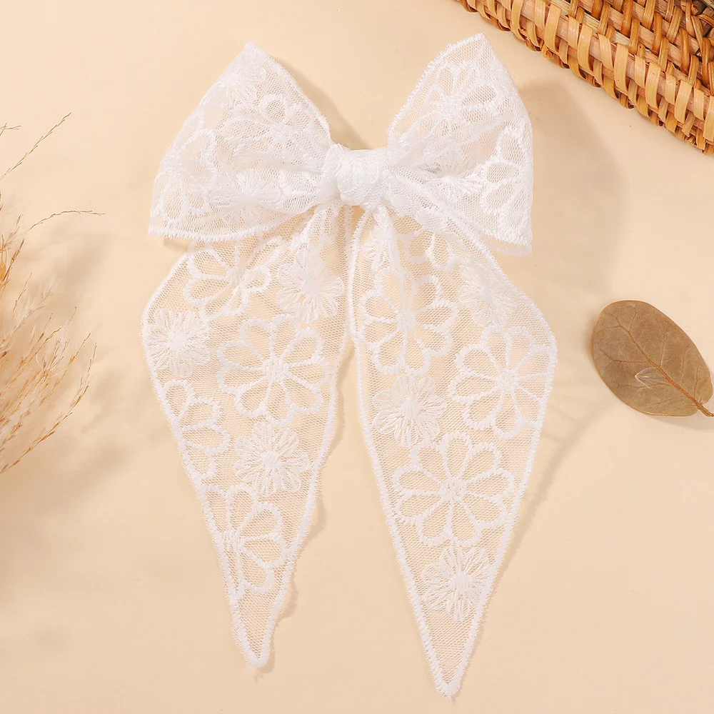 BABY BOWS 1Pcs Big Bowknot Yarn Hair Clip for Women Girls Elegant Polka Dot Hairgripes 6x11inch Ponytail Holder Headwear Clips