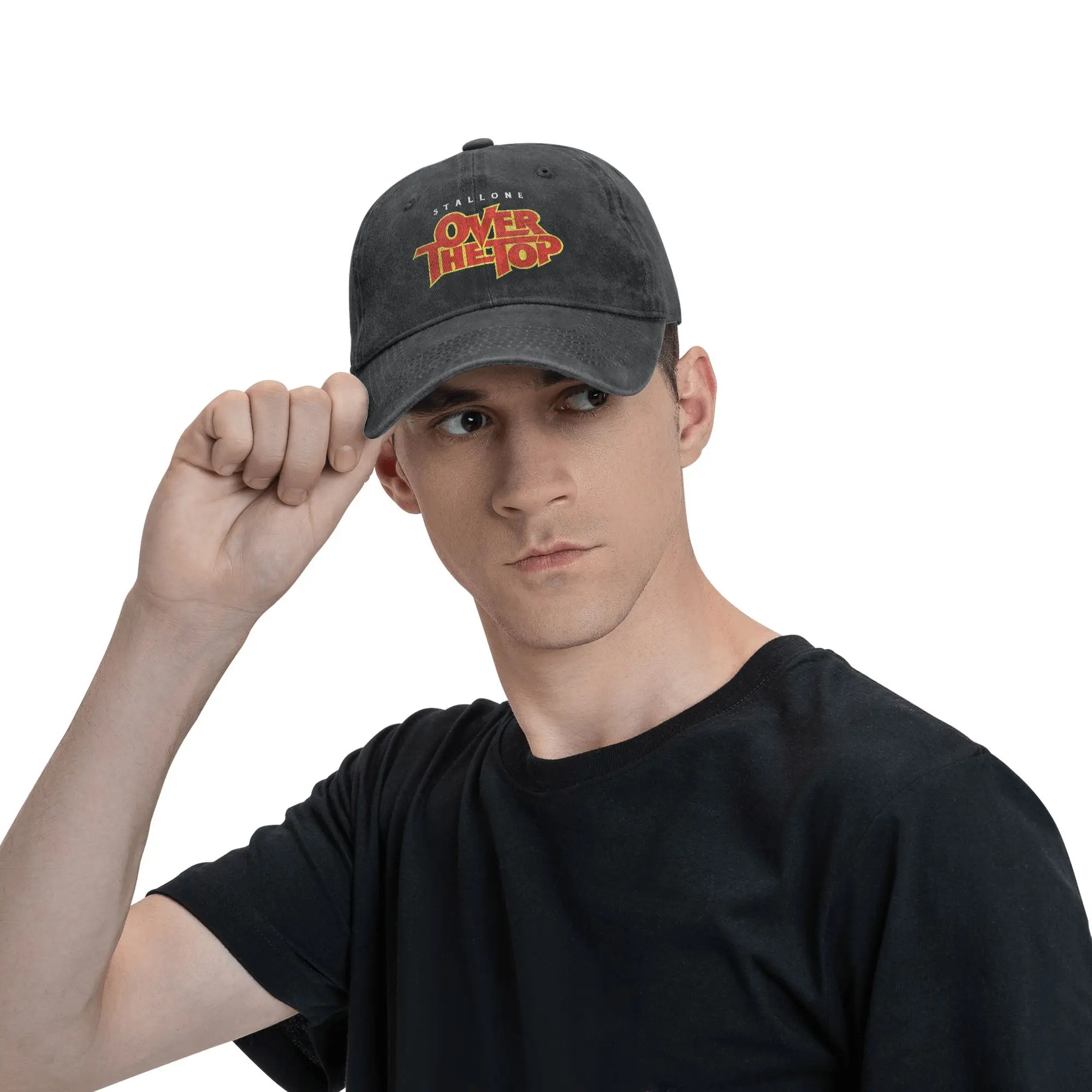 Over The Top Logo Movie Baseball Cap Lincoln Hawk Distressed Denim Washed Hat Vintage Outdoor All Seasons Adjustable Sun Cap