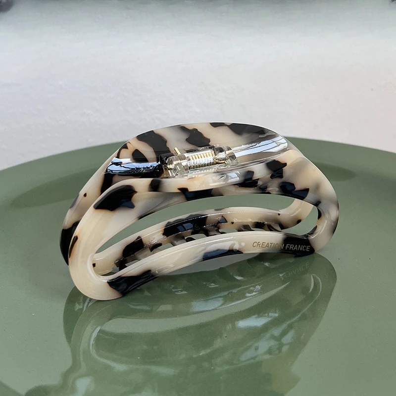 9.5CM French Women Fashion Hair Clip Claws Acetate Leopard Print Hair Clips Large Claw Clip for Girl Fashion Accessories Gifts