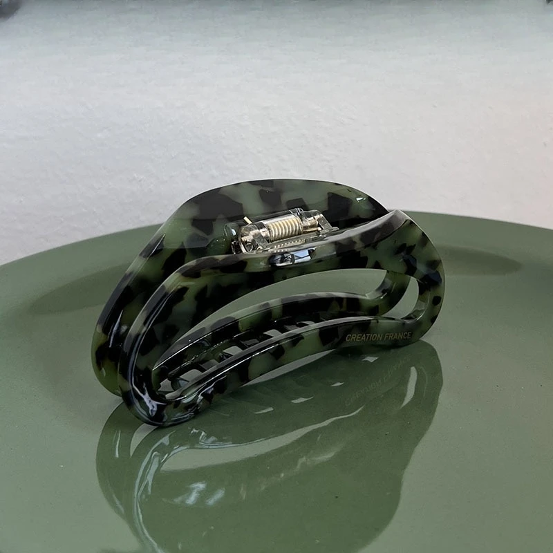 9.5CM French Women Fashion Hair Clip Claws Acetate Leopard Print Hair Clips Large Claw Clip for Girl Fashion Accessories Gifts