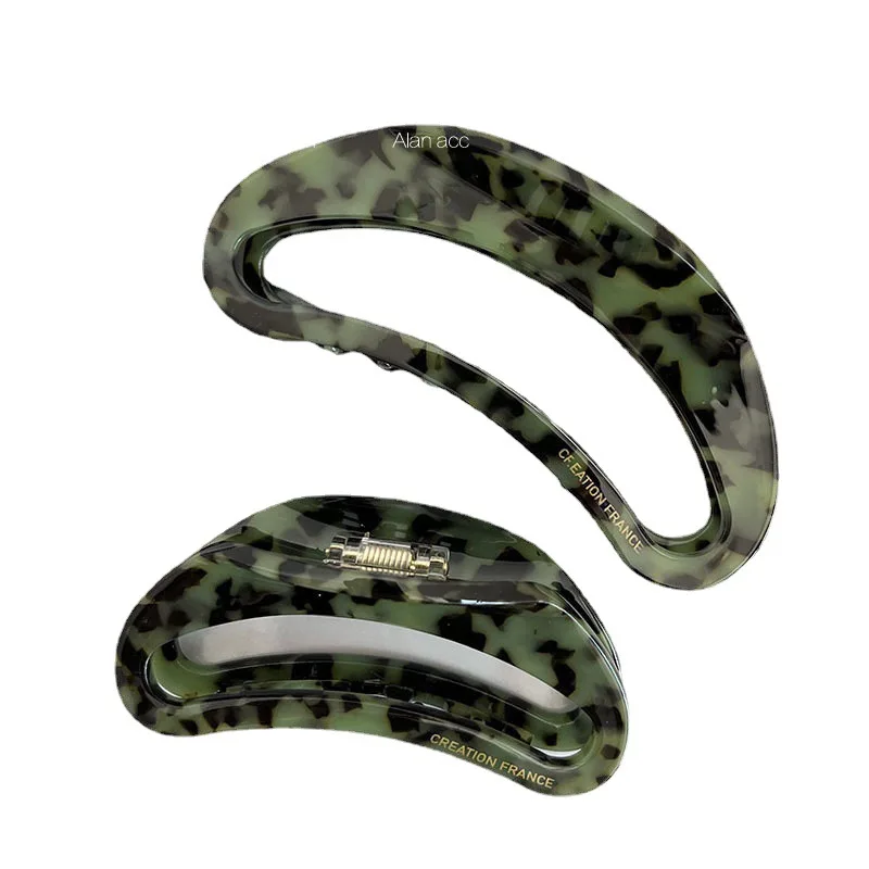 9.5CM French Women Fashion Hair Clip Claws Acetate Leopard Print Hair Clips Large Claw Clip for Girl Fashion Accessories Gifts