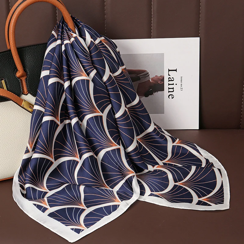 2025 70cm Silk Square Satin Scarf Women Paisley Print Neck Tie Summer Hair Wrist Bandana Headkerchief Shawl Wrap Hijab Echarpe