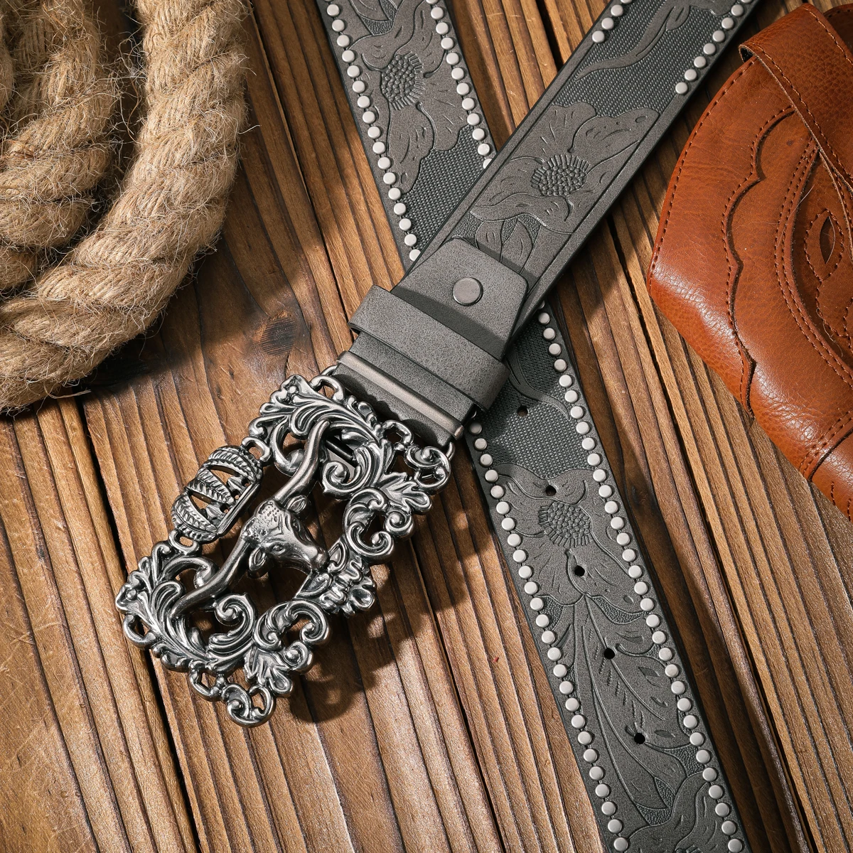 A Casual and Retro Belt, A Waist Accessory for Western-Style Clothing, Metal Buckle, PU Belt, Suitable for Both Men and Women