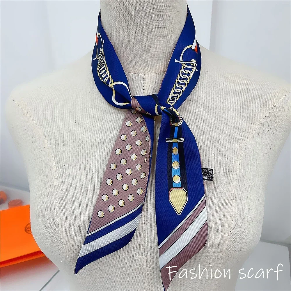 Women Summer Pink Polka Dot Scarf Bag Ribbon Decorative Handles Printed Long Streamer Fashion Accessory for Celebrations