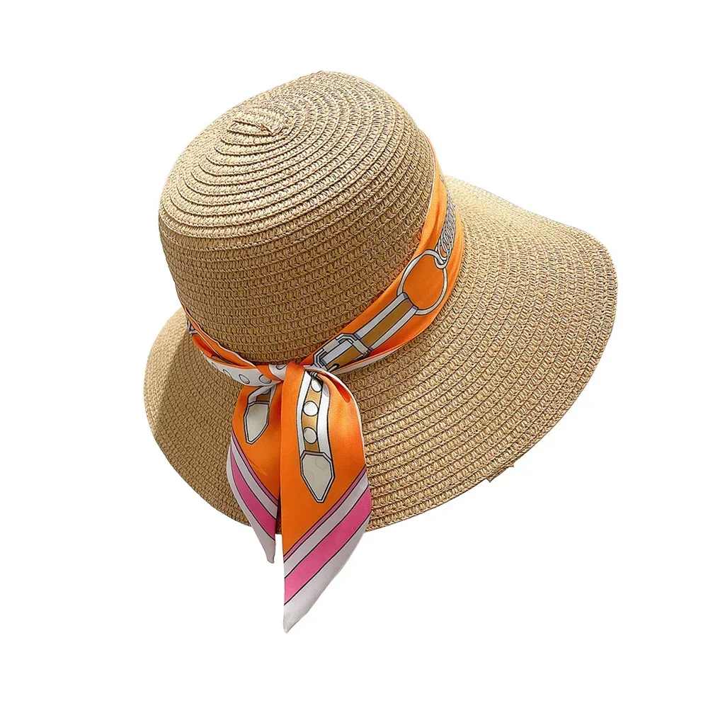 Women Summer Pink Polka Dot Scarf Bag Ribbon Decorative Handles Printed Long Streamer Fashion Accessory for Celebrations