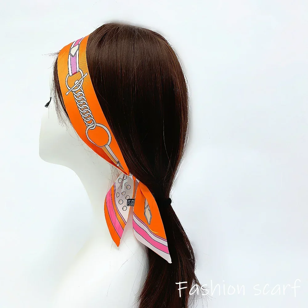 Women Summer Pink Polka Dot Scarf Bag Ribbon Decorative Handles Printed Long Streamer Fashion Accessory for Celebrations
