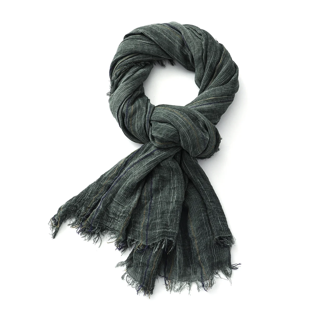 Fashion Striped Cotton Linen Scarf for Men Women Autumn Winter Long Soft Shawls and Wraps Short Tassel Bufanda Male Accessories