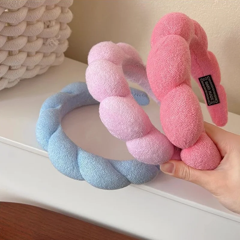 Simple Cloud Sponge Headband for Women Korean Style Candy Color Wide Brim Headband Fashion Girl Face Wash Headband Hair Accessor
