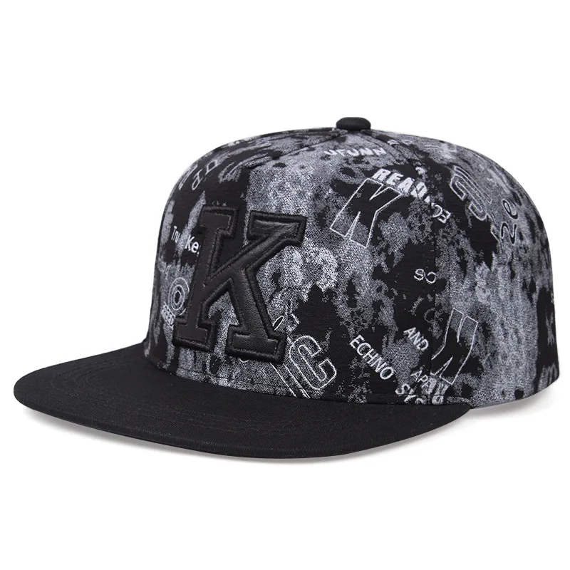 2026 Spring/Summer New Printed K Letter Baseball Cap Young Men and Women Hip-hop Flat-brimmed Hat Outdoor Sports Sunscreen Hat