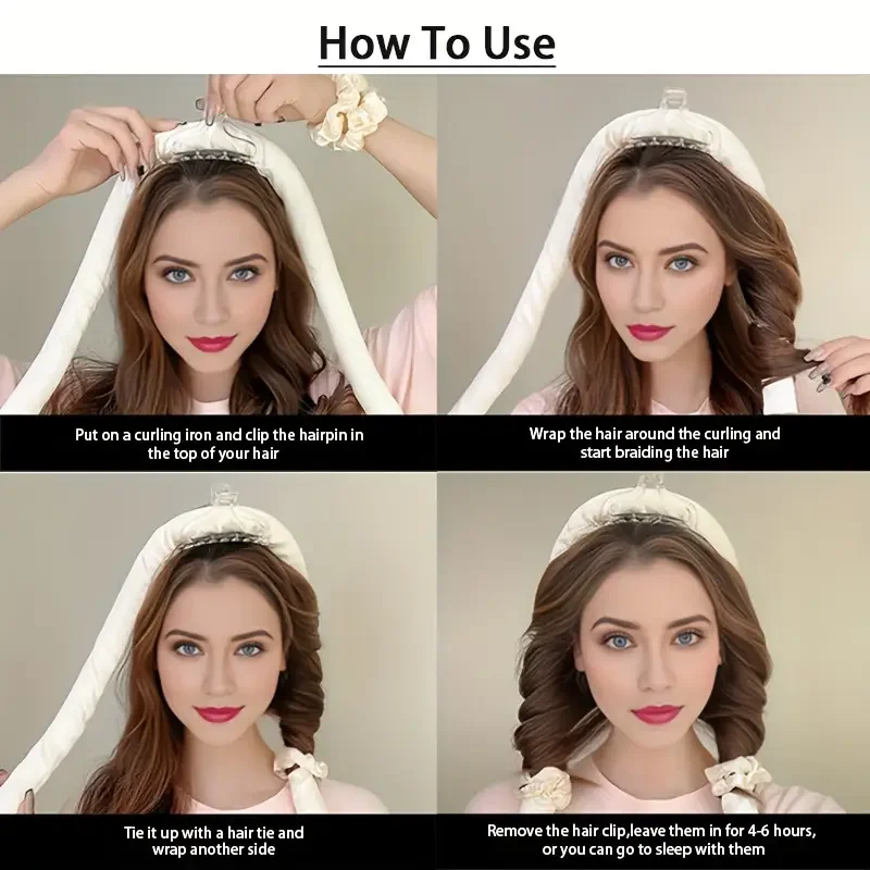 1/4pcs Solid Color Polka Dot Twist Hair Clip for Women Elegant Hairband Lazy Fashion Hair Curler Hair Accessories