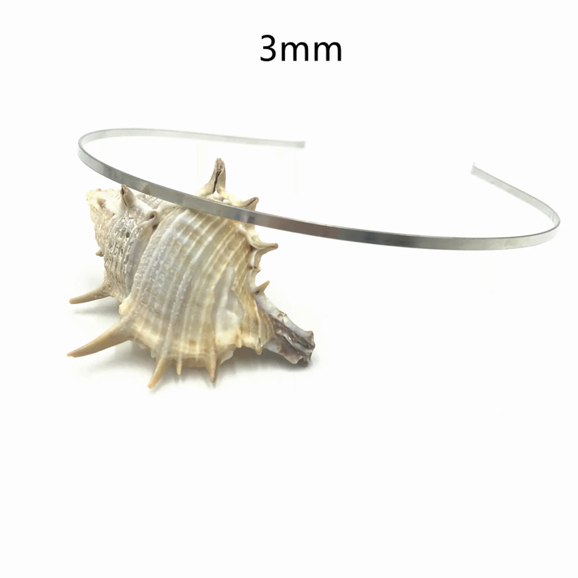 20Pcs 1.2mm 3mm 5mm 7mm 10mm Metal Hairband Wholesale Gold Silver Black Headband for Girls Hair Crafts Hair Hoop Headwear