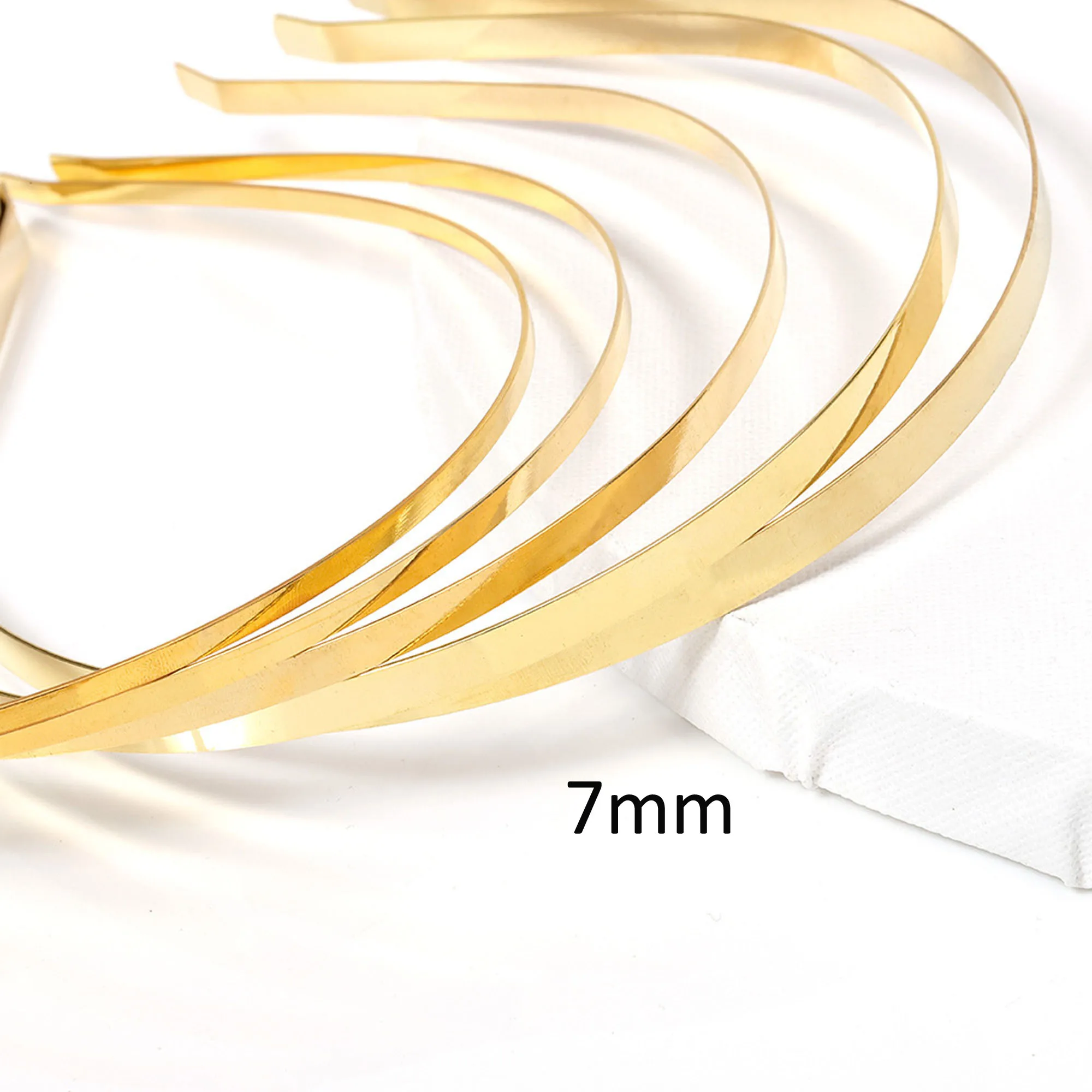 20Pcs 1.2mm 3mm 5mm 7mm 10mm Metal Hairband Wholesale Gold Silver Black Headband for Girls Hair Crafts Hair Hoop Headwear