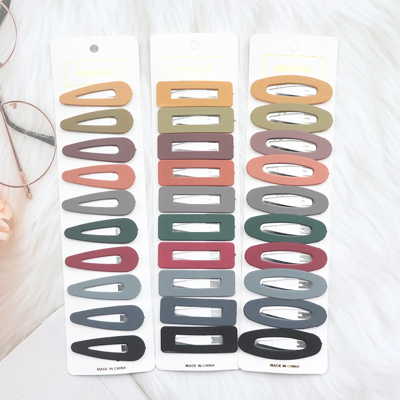10pcs/set Snap Hair Clips BB Hairpin Candy Color Metal Barrettes for Kids Women GirlsHair Accessories Metal Hair Hairgrip