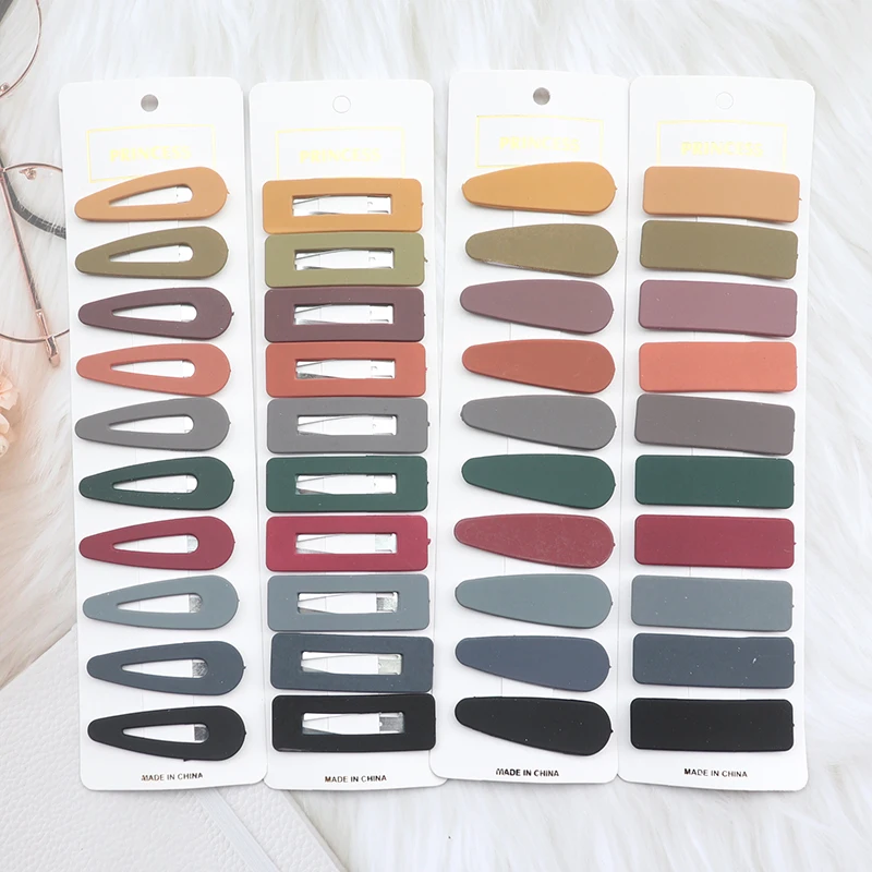 10pcs/set Snap Hair Clips BB Hairpin Candy Color Metal Barrettes for Kids Women GirlsHair Accessories Metal Hair Hairgrip