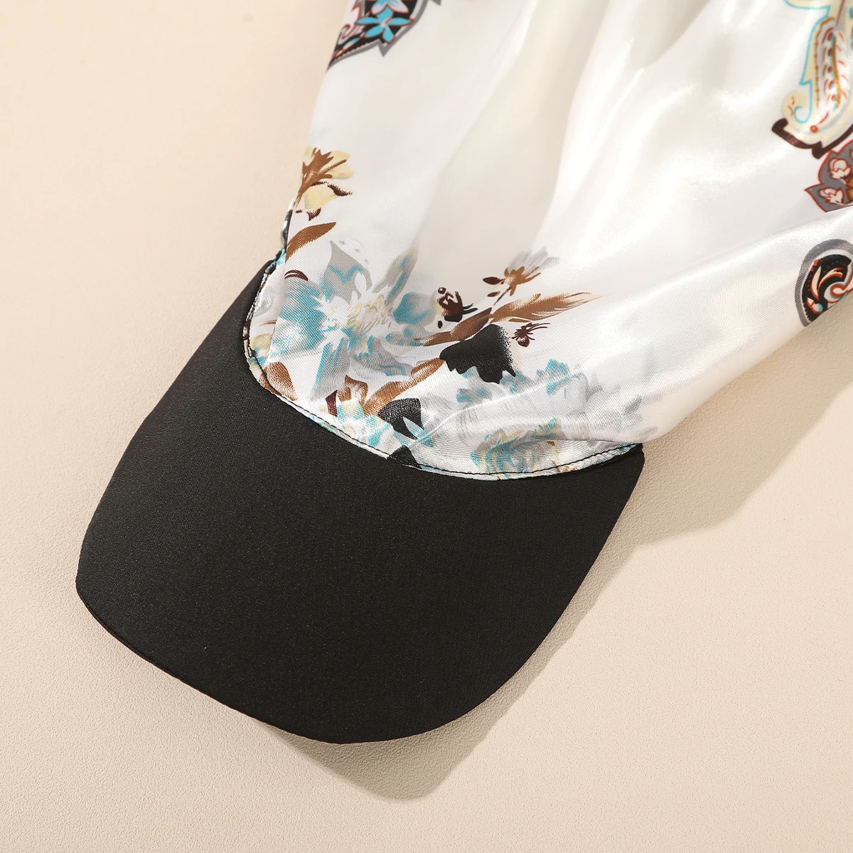 AWAYTR Floral Print Silk Square Scarf Hat Women Soft Satin Kerchief Hairband Neckerchief Head Hijab Lady Headband Headwear