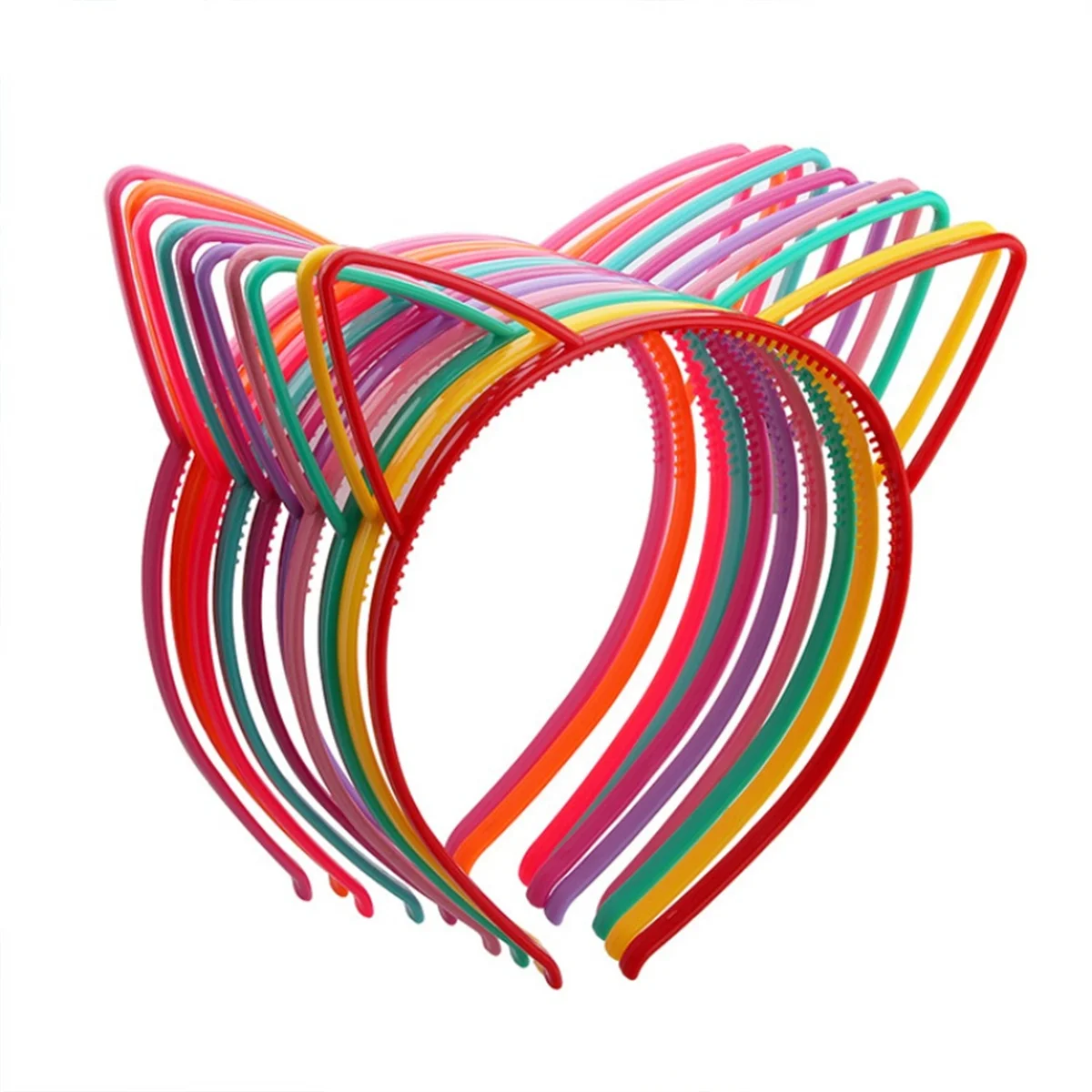 12pcs Cartoon Headdress Kids Cute Hairpin Jewellery Cute Cat Ears Hair Accessories Plastic Cat Ears Hairband Children Hair Wear