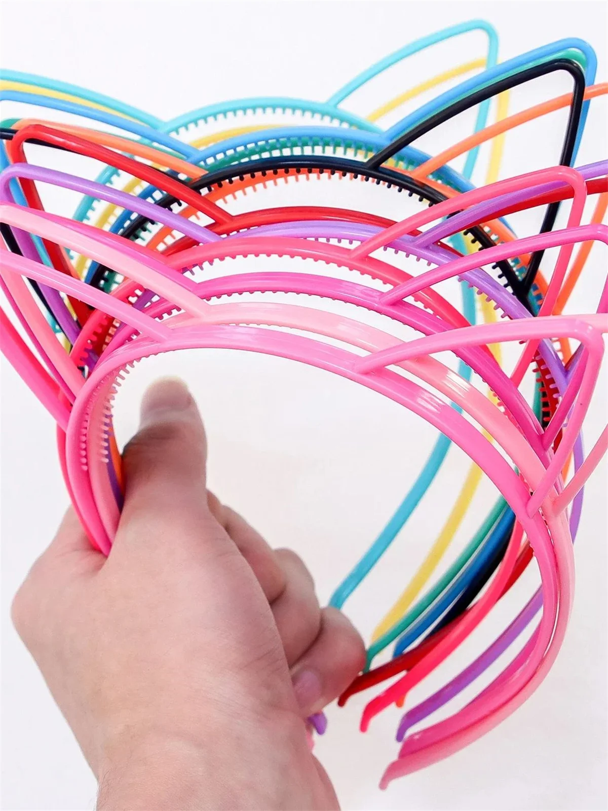 12pcs Cartoon Headdress Kids Cute Hairpin Jewellery Cute Cat Ears Hair Accessories Plastic Cat Ears Hairband Children Hair Wear