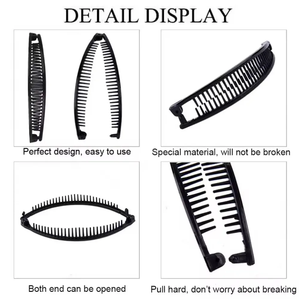 3Pcs Vintage Banana Hair Clips for Women Wave Combs Hairpin Hair Style Tools Solid Color Fashion Practical Hair Accessories
