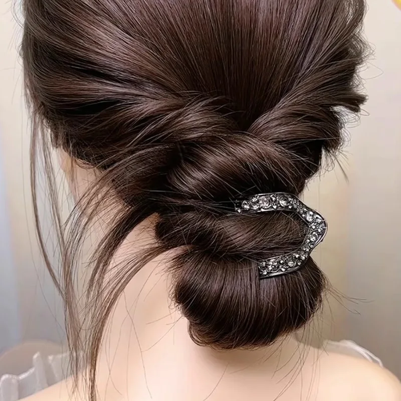 New Mini Rhinestone Hair Clip Crabs Women Hair Claw Small Fashion Korean Metal High Ponytail Hairpins Headdress Hair Accessories