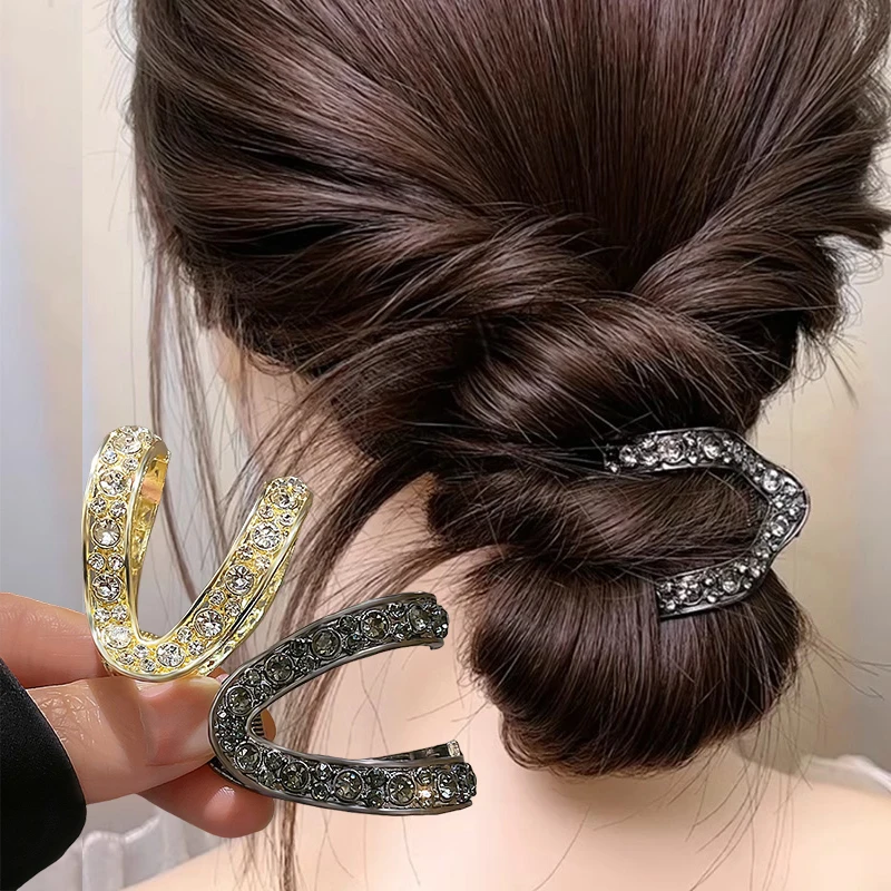 New Mini Rhinestone Hair Clip Crabs Women Hair Claw Small Fashion Korean Metal High Ponytail Hairpins Headdress Hair Accessories