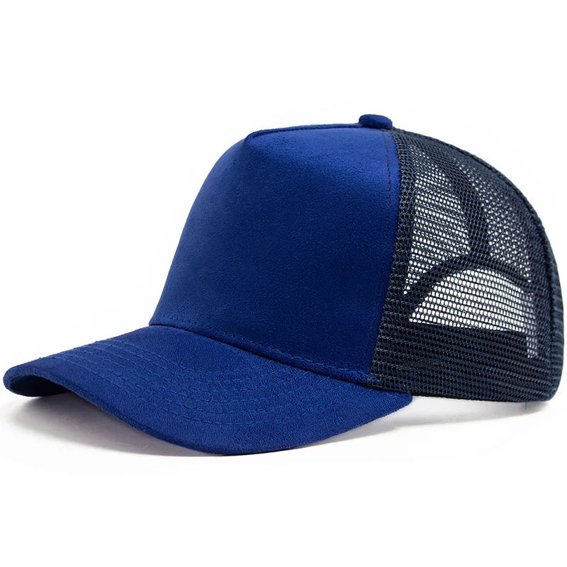 Personality Hot Selling 5 Panel Mesh Suede Trucker Hat High Quality Baseball Cap Spring Summer Breathable Adjustable Sports Hats