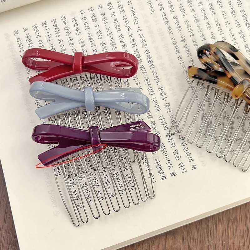 South Korea France Bow Hairpin Princess Head Inverted Comb Disc Hair Ball Head Side Hairpin