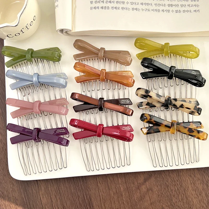 South Korea France Bow Hairpin Princess Head Inverted Comb Disc Hair Ball Head Side Hairpin