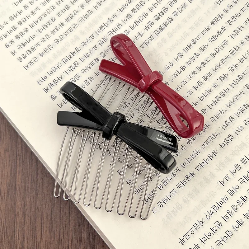 South Korea France Bow Hairpin Princess Head Inverted Comb Disc Hair Ball Head Side Hairpin