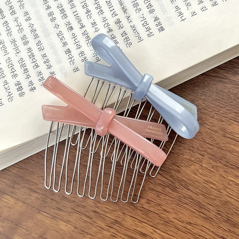 South Korea France Bow Hairpin Princess Head Inverted Comb Disc Hair Ball Head Side Hairpin