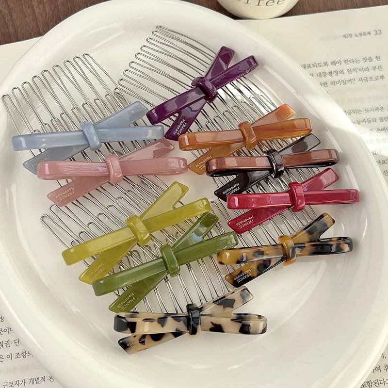 South Korea France Bow Hairpin Princess Head Inverted Comb Disc Hair Ball Head Side Hairpin