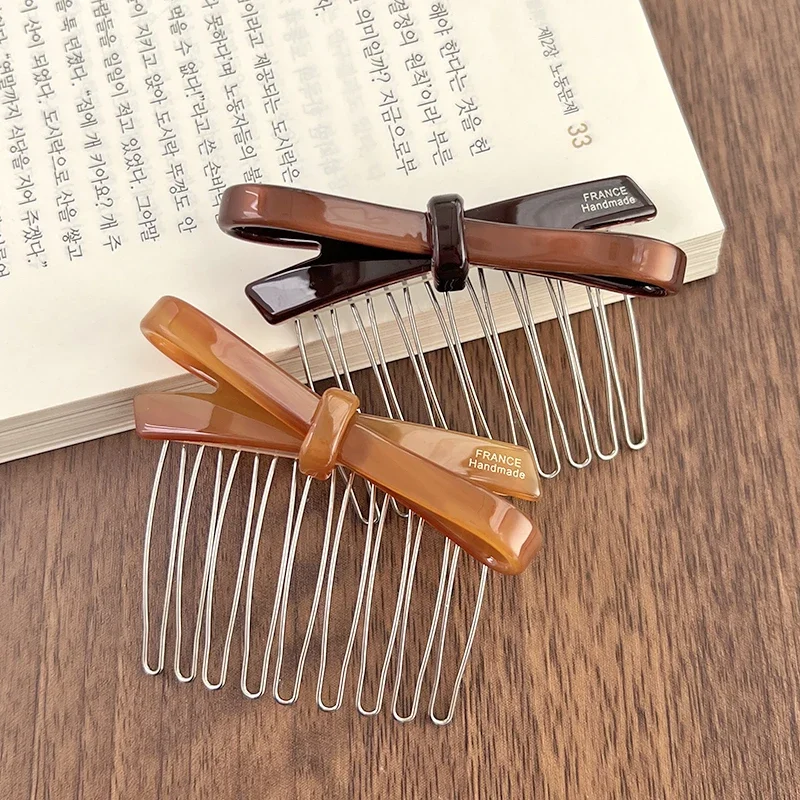 South Korea France Bow Hairpin Princess Head Inverted Comb Disc Hair Ball Head Side Hairpin