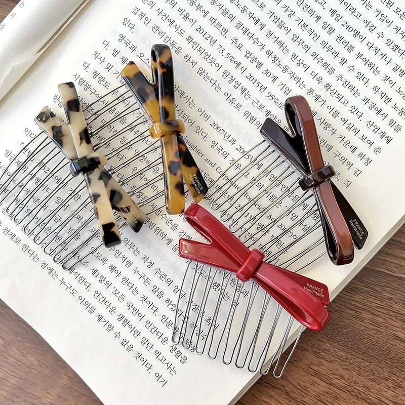 South Korea France Bow Hairpin Princess Head Inverted Comb Disc Hair Ball Head Side Hairpin