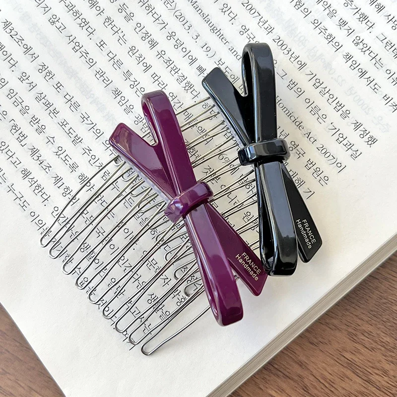 South Korea France Bow Hairpin Princess Head Inverted Comb Disc Hair Ball Head Side Hairpin