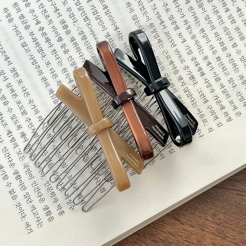 South Korea France Bow Hairpin Princess Head Inverted Comb Disc Hair Ball Head Side Hairpin