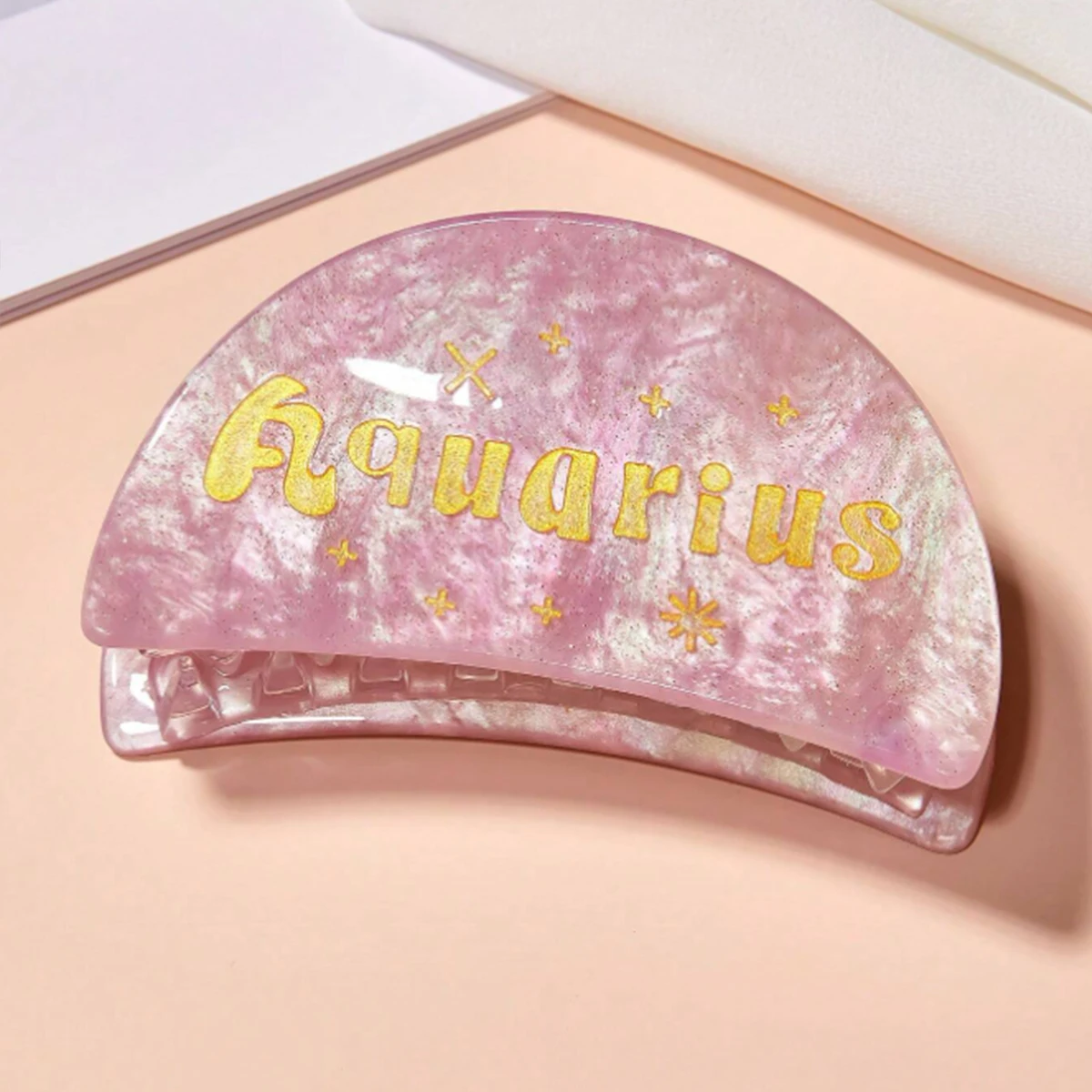 1PC Personalized Colorful Acetate Zodiac Women Hair Claw Clip For Birthday Gift,Holiday Gifts,Daily Commute