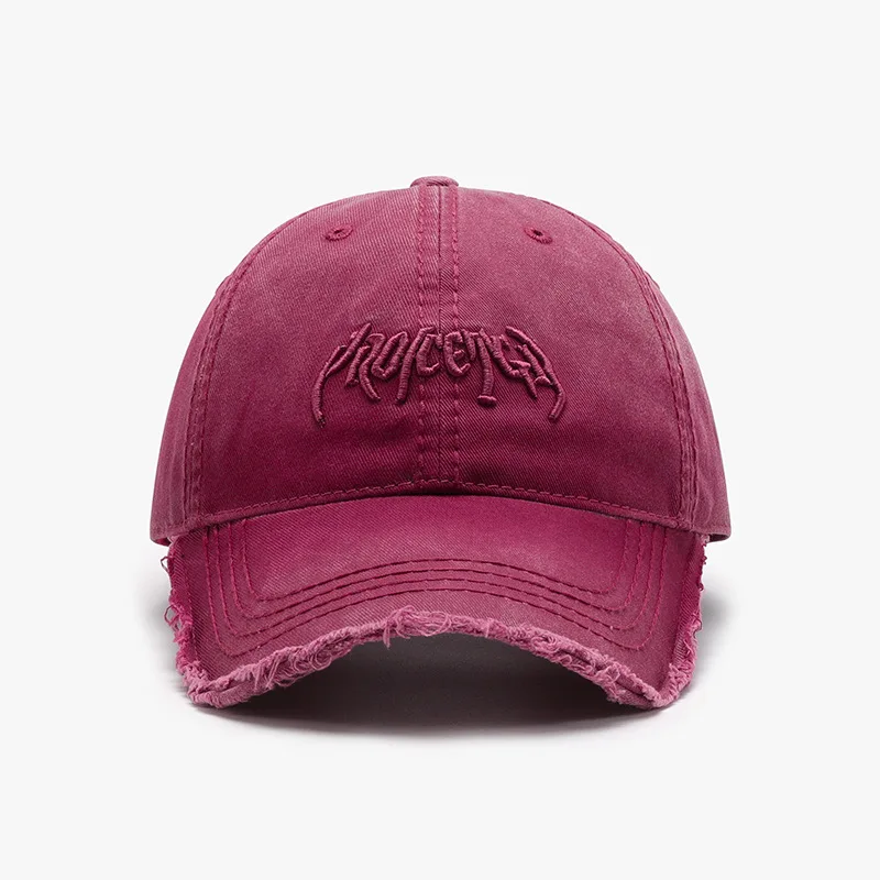 Letter Three-dimensional Embroidery Soft Top Rough Edge Men's BaseballCap European and American Fashion Versatile Cap Adjustable